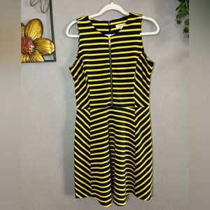 MICHAEL‎ Michael Kors Yellow and Black Striped Dress